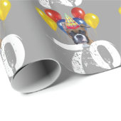 70. Geburtstags-Boxerhundegraues Geschenkpapier (Rolleneckpunkt)