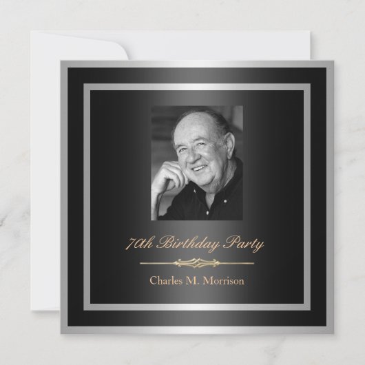 70. Geburtstags-Einladung - Foto Einladung (Vorderseite)