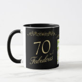 70. Geburtstags-Foto mit fabelhaften Ornamenten Tasse (Links)
