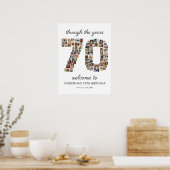 70. Geburtstags-Fotocollage Willkommen Poster (Küche)