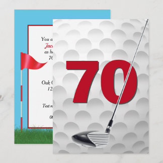 70. Geburtstags Golf Theme Party Einladung
