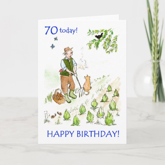 70. GeburtstagsKarte für einen Gärtner Karte Zazzle.de