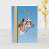 70. Geburtstags-Karte mit Tiger Karte (Gelbe Blume)