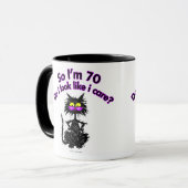 70. Geburtstags-Katzen-Geschenke Tasse (Vorderseite Links)
