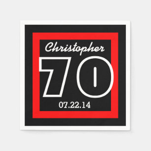 70. Geburtstags-moderner geometrischer Serviette