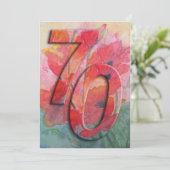 70. Geburtstags-Party Einladung - Freesias (Stehend Vorderseite)