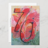 70. Geburtstags-Party Einladung - Freesias (Vorne/Hinten)