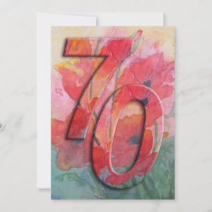 70. Geburtstags-Party Einladung - Freesias