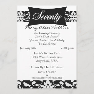 70. Geburtstags-Party-personalisierte Einladung
