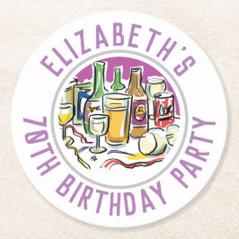 70. Geburtstags-Rundpapier-Untersetzer Runder Pappuntersetzer