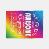 70. Geburtstags-Weltbester fabelhafter Regenbogen Fleecedecke (Vorderseite (Horizontal))