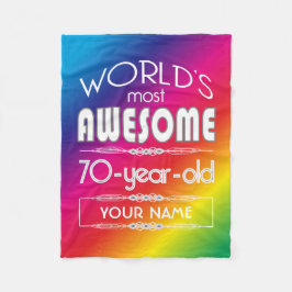 70. Geburtstags-Weltbester fabelhafter Regenbogen Fleecedecke