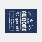 70. Geburtstags-Weltgut fabelhaftes dunkelblaues Fleecedecke (Vorderseite (Horizontal))