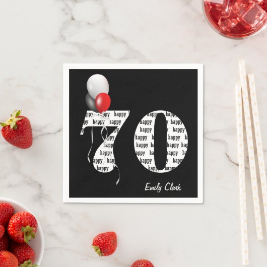 70. Geburtstagsballons Serviette (Beispiel)