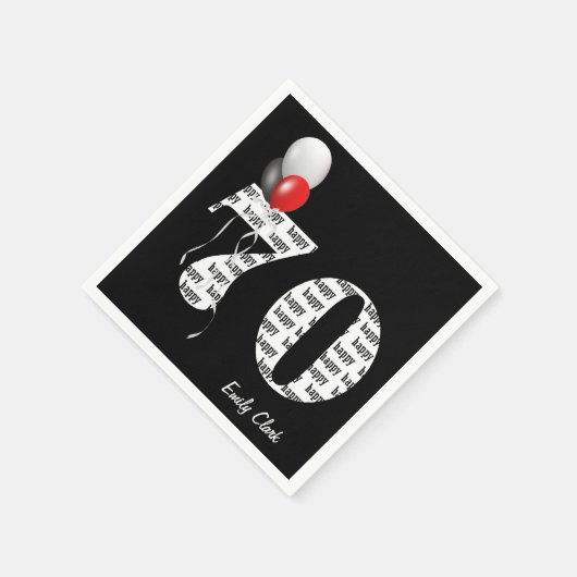 70. Geburtstagsballons Serviette (Ecke)