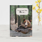 70. Geburtstagsbär im Wald Karte (Gelbe Blume)