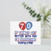 70. Geburtstagsdesigns Postkarte (Stehend Vorderseite)