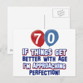 70. Geburtstagsdesigns Postkarte (Vorne/Hinten)