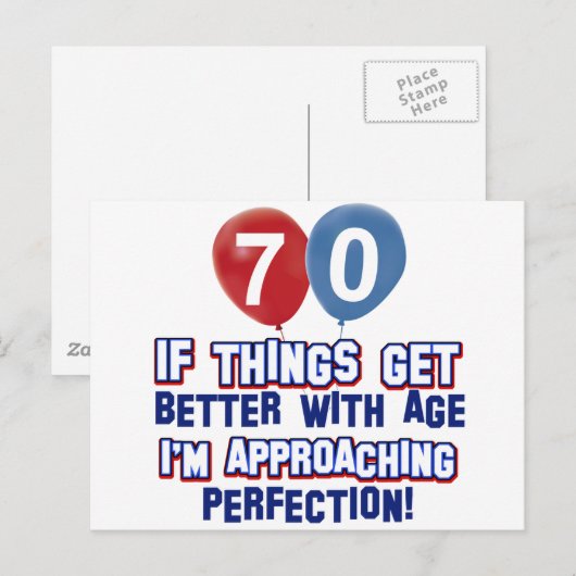 70. Geburtstagsdesigns Postkarte (Vorne/Hinten)