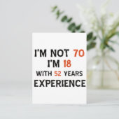 70. Geburtstagsdesigns Postkarte (Stehend Vorderseite)