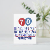 70. Geburtstagsdesigns Postkarte (Stehend Vorderseite)