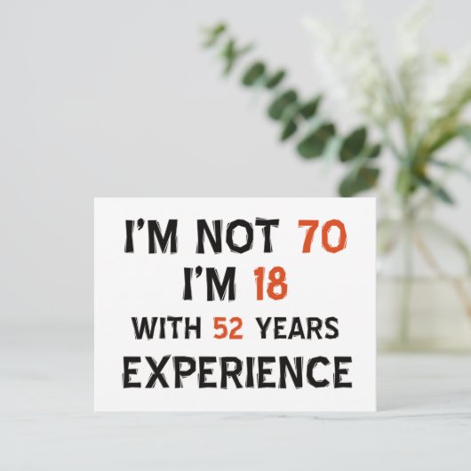 70. Geburtstagsdesigns Postkarte (Stehend Vorderseite)