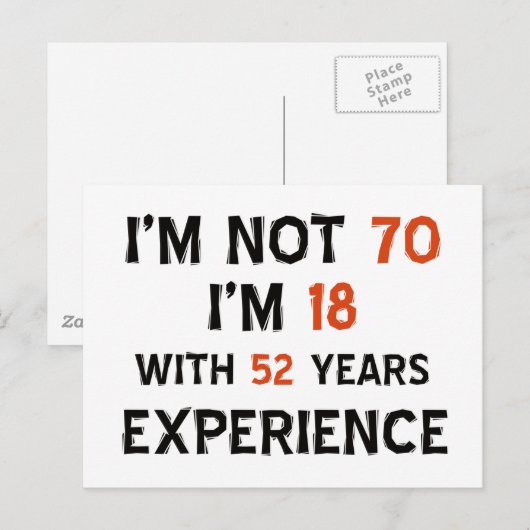 70. Geburtstagsdesigns Postkarte (Vorne/Hinten)