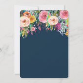 70. Geburtstagseinladung florale Aquarellmauer Einladung (Rückseite)