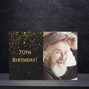70. Geburtstagseinladung Foto schwarz für Typ Männ Einladung