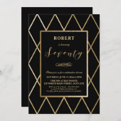 70. Geburtstagseinladung - Gold, Elegant, Trendy Einladung (Vorne/Hinten)