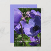 70. Geburtstagsfeier Anemone Custom Invite Einladung (Vorne/Hinten)