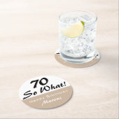 70. Geburtstagsfeier Beige Runder Pappuntersetzer (Vor Ort)