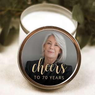 70. Geburtstagsfeier Foto Prost Runder Aufkleber