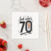 70. Geburtstagsfeier-Fotorahmen Serviette (Beispiel)