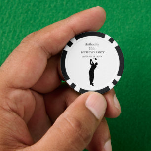 70. Geburtstagsfeier Golfer Elegant Par Siebzigste Pokerchips