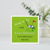 70. Geburtstagsfeier Herren-Golf-Thema Einladung (Stehend Vorderseite)