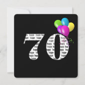 70. Geburtstagsfeier mit Ballon-Bunch Einladung (Vorderseite)