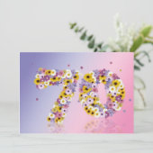 70. Geburtstagsfeier mit Blumenbriefen Einladung (Stehend Vorderseite)