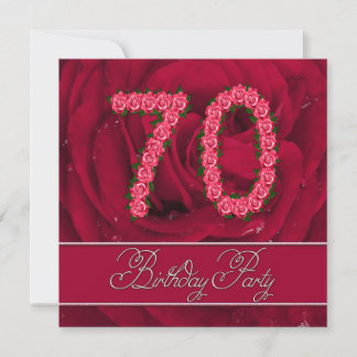 70. Geburtstagsfeier mit Rose Einladung
