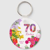 70. Geburtstagsfeier Moderner Blumenladen Schlüsse Schlüsselanhänger (Vorderseite)