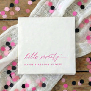 70. Geburtstagsfeier Rosa Hallo 70 Modern Elegant Serviette