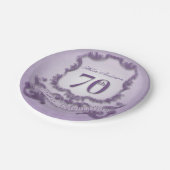 70. Geburtstagsfeier Vintager Rahmen Pappteller (Schrägansicht)