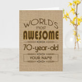 70. Geburtstagsfeier Weltklasse Karte (Gelbe Blume)