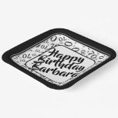 70. Geburtstagsfeiertag Muster Schwarz-weiß Pappteller (Gewinkelt)