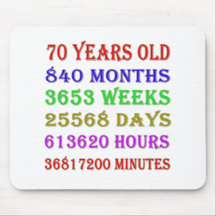 70. Geburtstagsfeiertage Mousepad