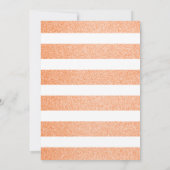 70. Geburtstagsfest Aprikose gestreiftes Party Einladung (Rückseite)