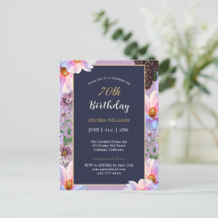 70. Geburtstagsfest Frühlingblume Postkarte