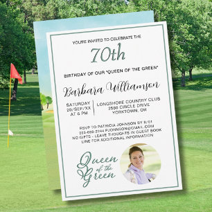 70. Geburtstagsfoto Lady Golfer Thema Einladung