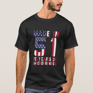70. Geburtstagsgeschenk Amerikanischer Männer Frau T-Shirt