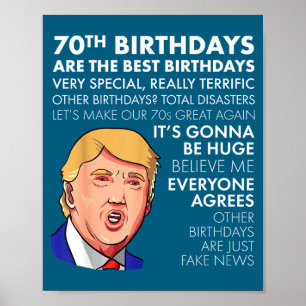 70. Geburtstagsgeschenk Lustiges Trump Zitat Shirt Poster